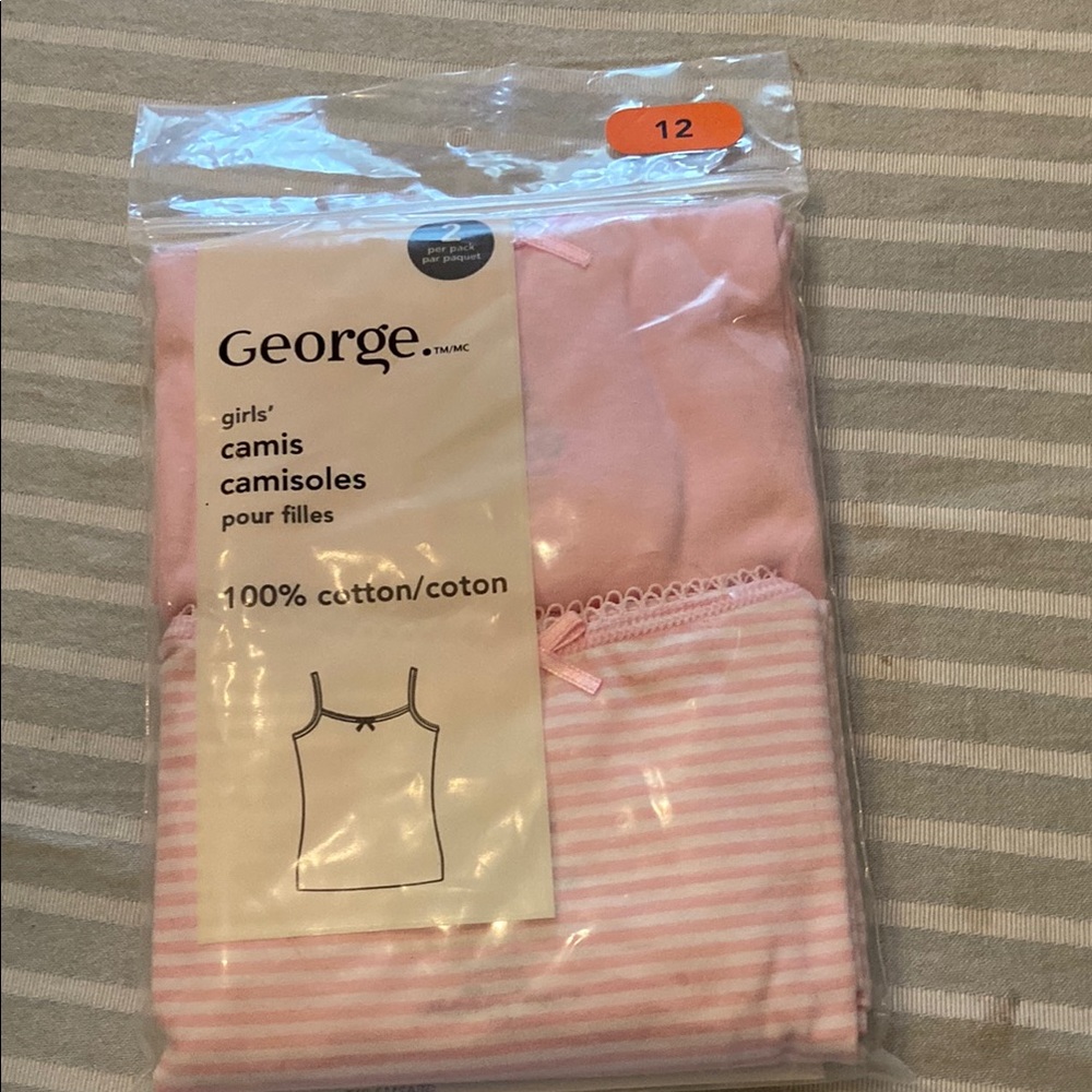George Girls' Pink Camisoles - 2 Pack